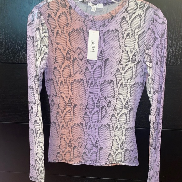 AFRM Other - AFRM x Nordstrom Women’s Purpke snake skin see thru sheer Blouse SZ S/P